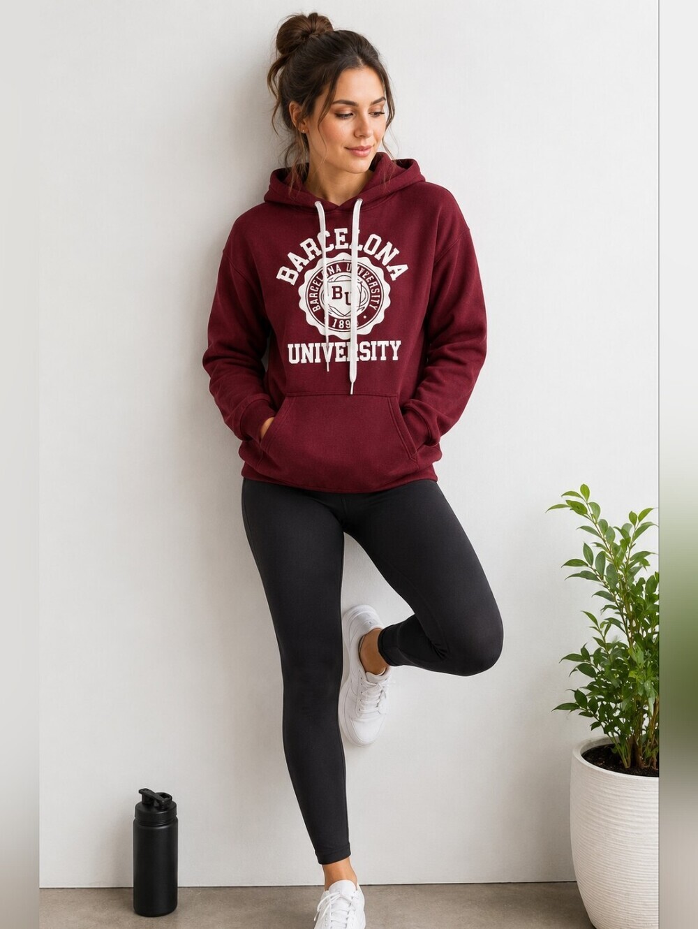 Barcelona University Burgundy Hoodie Sweatshirt XS